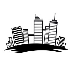 Obraz premium Set of business buildings. Skyscrapers vector