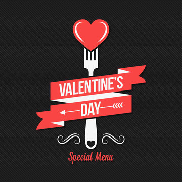 Valentines Day Menu Design Background.