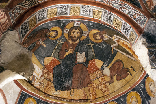 fresco,rock church in Cappadocia, Turkey, Middle East