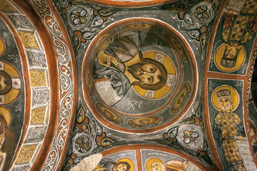 Fototapeta na wymiar fresco,rock church in Cappadocia, Turkey, Middle East