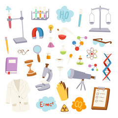 Science lab icons vector illustration.