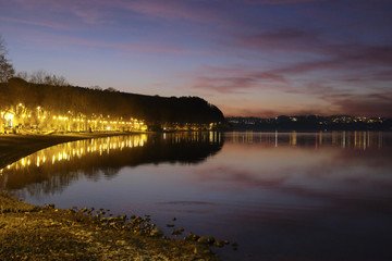 The lake of  Bracciano after sunset