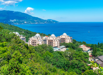 Fototapeta premium View from the mountain trails on the Black Sea coast in Crimea, Russia