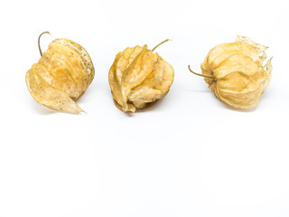 Closeup of Cape Gooseberry isolated on white background