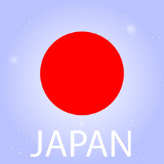 Card for National Foundation Day in Japan. Design with symbolic of flag on white cosmic background. Patriotic illustration for 11 february.