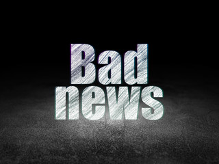 Fototapeta na wymiar News concept: Bad News in grunge dark room