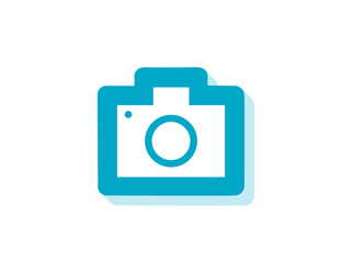 Vector flat photo camera modern icon with long shadow