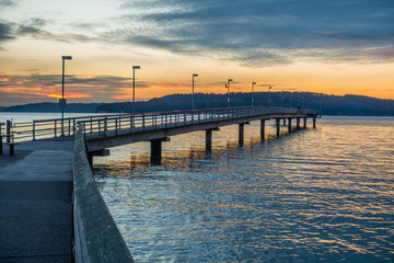 Fototapeta na wymiar Pier And Sunset