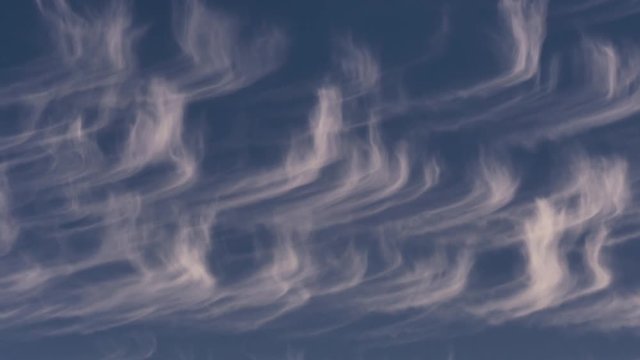 Classic Cirrus Uncinus Clouds in Time Lapse