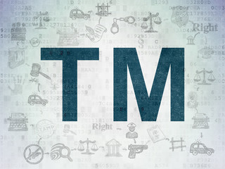 Law concept: Trademark on Digital Data Paper background