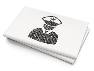 Law concept: Police on Blank Newspaper background