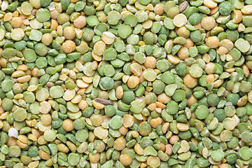 uncooked peas is scattered background