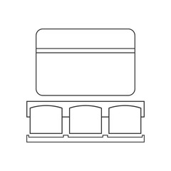 Subway train seats and window