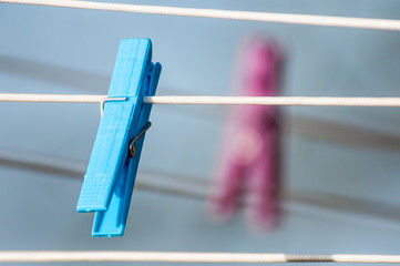 clothespins on a washing line