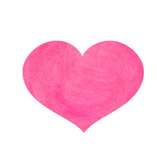 Watercolor pink heart for Valentine's day. Vector