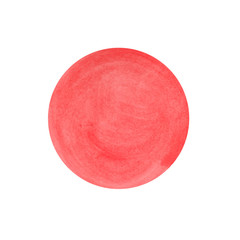 Red watercolor circle. Vector