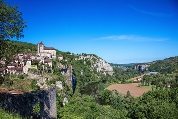 Saint Cirq Lapopie, département du Lot, Languedoc-Roussillon-Midi-Pyrénées, France 