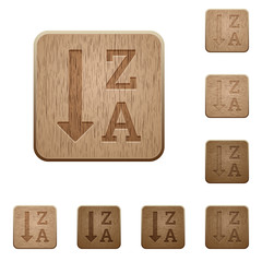 Alphabetically descending ordered list wooden buttons