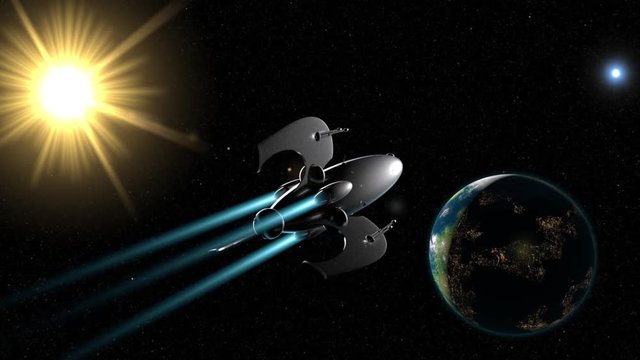 Rocket fly by planet and enter warp 60p