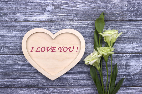 Valentine card with text I love you