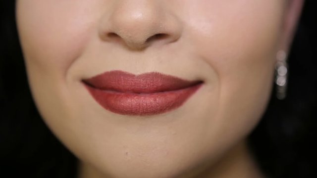 Female lips close up