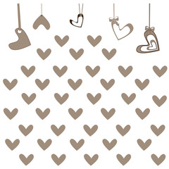 Many hearts. Simple design. Hearts love background. Vector background