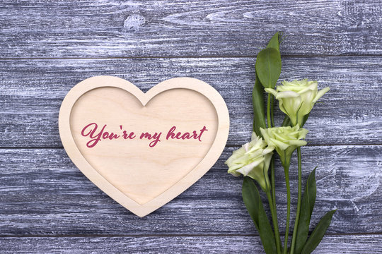 Valentine card with text you are my heart