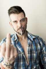 Smoker Middle Finger
