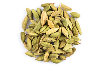 cardamom pods isolated on white