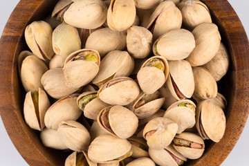 Heap of salted pistachio nuts