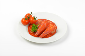 chorizo salami and cherry tomatoes