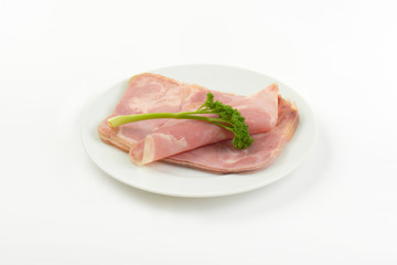 plate of pork ham