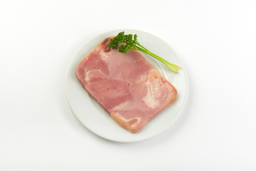 plate of pork ham