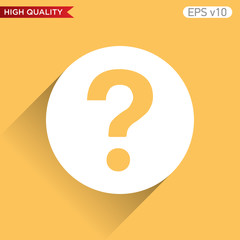 Colored icon or button of question symbol with background