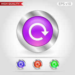 Colored icon or button of refresh symbol with background