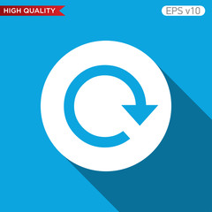Colored icon or button of refresh symbol with background