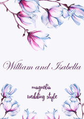 Wedding card or invitation. Watercolor illustration.