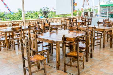 Wooden Chairs in restaurant
