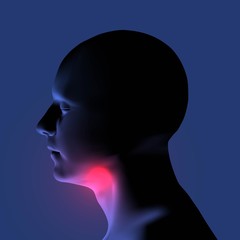 Laryngitis vector illustration. Human throat irritation.
