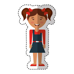 cute girl character icon vector illustration design