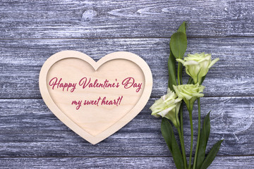 Fototapeta premium Greeting card with text Happy Valentines Day my sweet heart