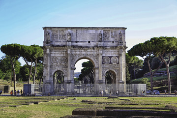 Fototapeta na wymiar Arc de Constantin, Rome, Latium, Italie