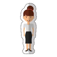 young woman casual style vector illustration design