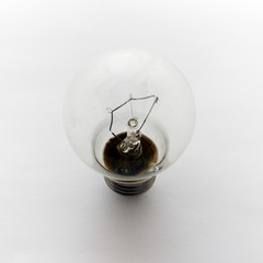 Incandescent bulbs on a white background