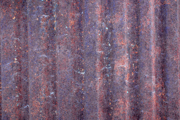 Texture of fluted rusty metal plate