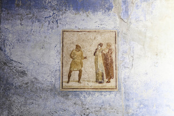 Fresque d'une maison de  Pompéi, Campanie, Italie 