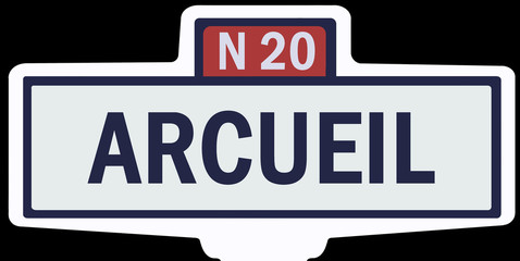 ARCUEIL - Ancien panneau entrée d'agglomération