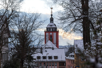 siegen germany nikolai church in the winter