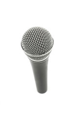 Microphone high angle close up isolated on white