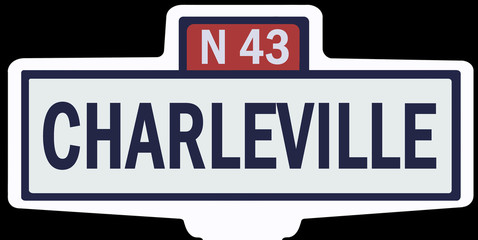 CHARLEVILLE - Ancien panneau entrée d'agglomération